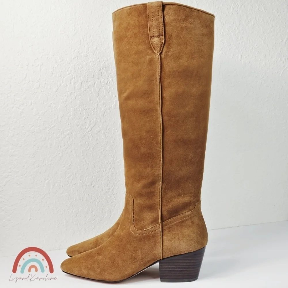 New! J. Crew New Piper Square Toe Knee-high Boots in Suede
